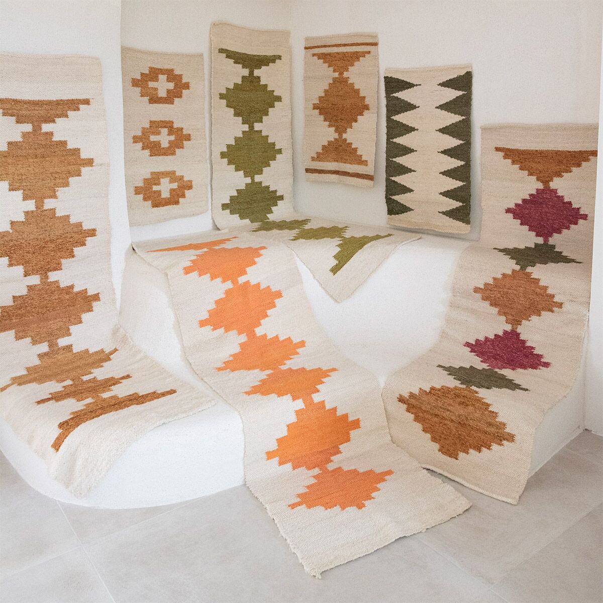 tapis-couloir-laine-abricot-finca-home-3 Tapis en laine artisanaux Finca Home