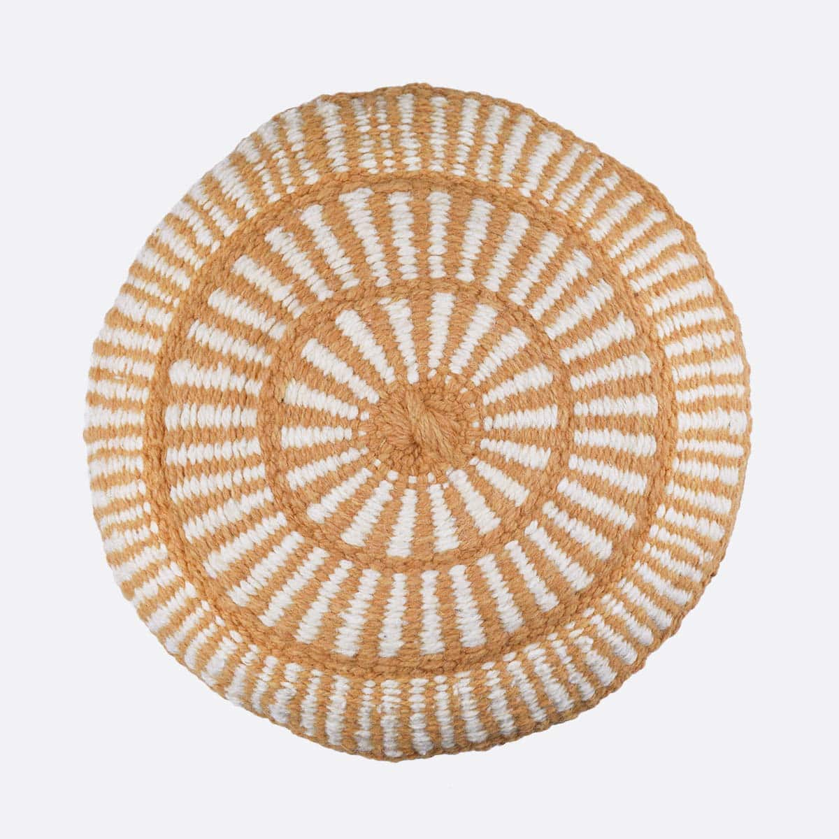 coussin-rond-motif-ocre-finca-home Coussin ethnique rond motif ocre Finca Home